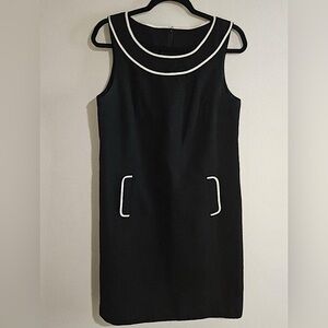 Ann Taylor Black Midi Dress with Elegant Design